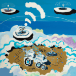 DALL-E Generated: Cloud Ground Control for an autonomous fleet of clean earth rovers