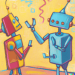 DALL-E Generated: two robots argue about the topics at hand in this article