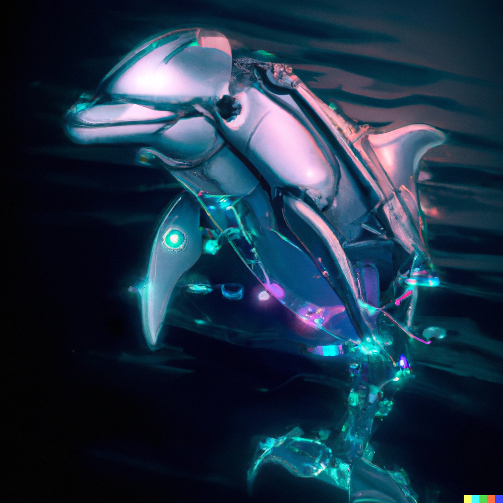 Another DALL-E Generated Cyber Dolphin!